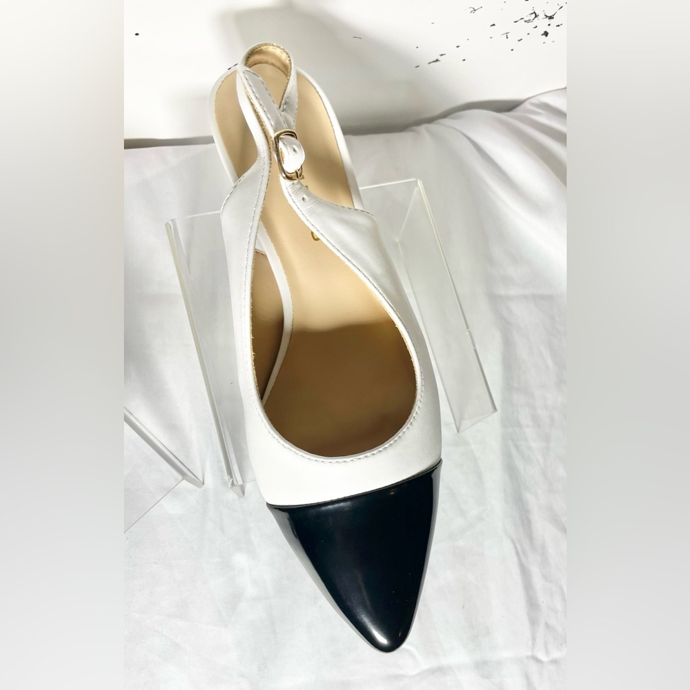 Sz 6.5 Dream Pairs Elegant Women's Slingback Shoes - Black and White - Picture 7 of 10